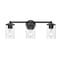 Z-Lite Thayer Vanity, 3-Light, 22.5 In.W x 5.75 In.L x 8.75 In.H, Matte Black/Clear 742-3V-MB - alternate 5